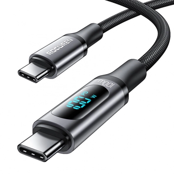 Rychlonabíjecí kabel Rocoren Digital USB-C na USB-C, PD, 1 m (šedý)