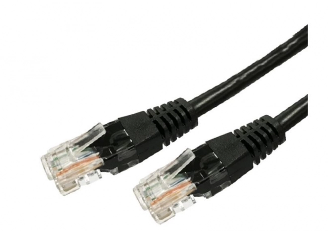 Měděný patchcord Cat.6 RJ45 UTP 0,5 m. černý - balení 10 kusů