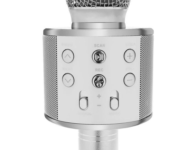 Karaoke mikrofon stříbrný Izoxis 22188