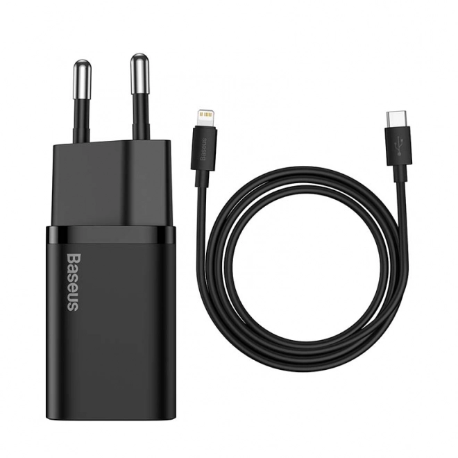 Baseus Super Si Quick Charger 1C 20W s kabelem USB-C pro Lightning 1m (černý)