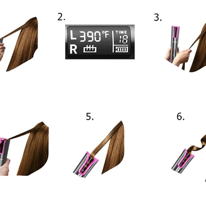 Automatické rotační kulmy na vlasy s LCD displejem