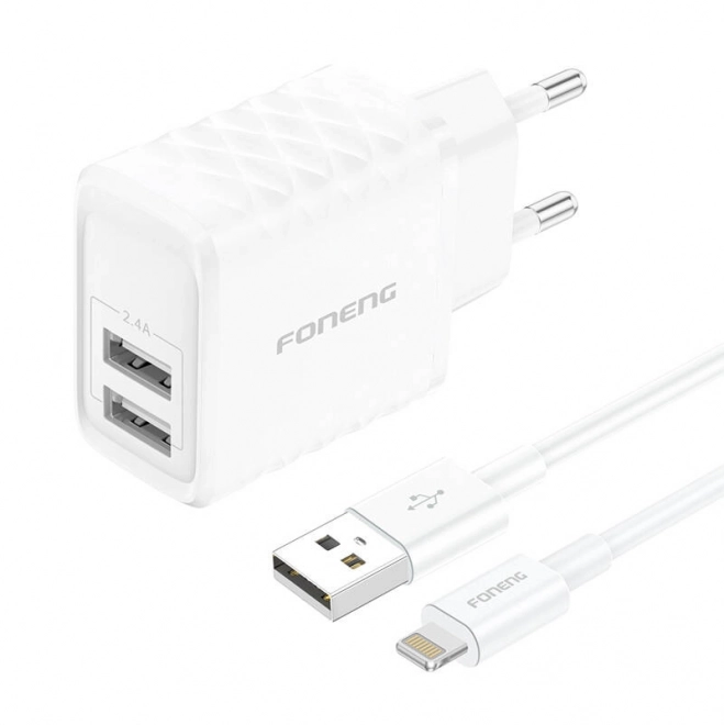 Síťová nabíječka Foneng s USB-A a kabelem Lightning