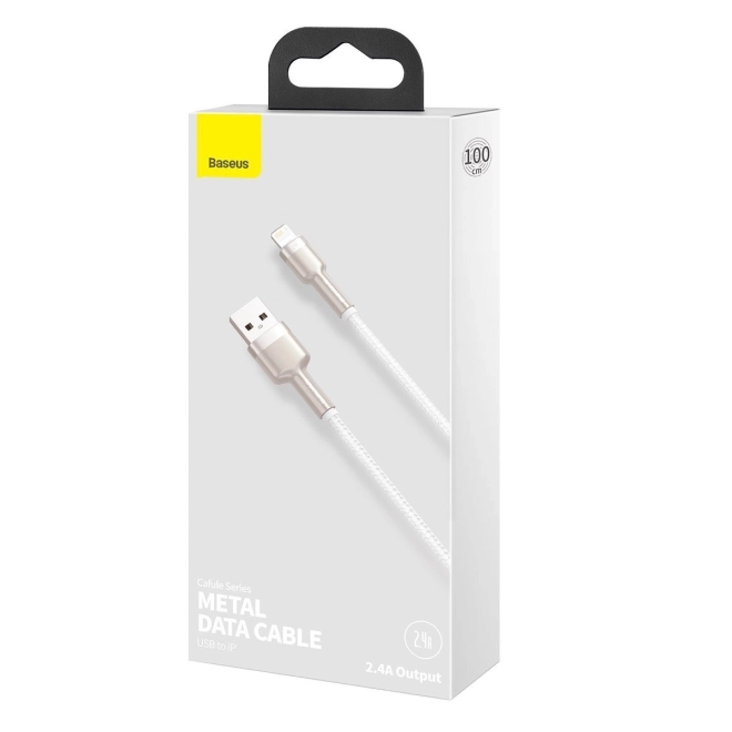 USB kabel pro Lightning Baseus Cafule, 2,4A, 1m (bílý)