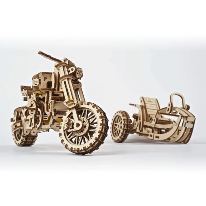 Ugears 3D puzzle Motorka s vozíkem 380 kusů