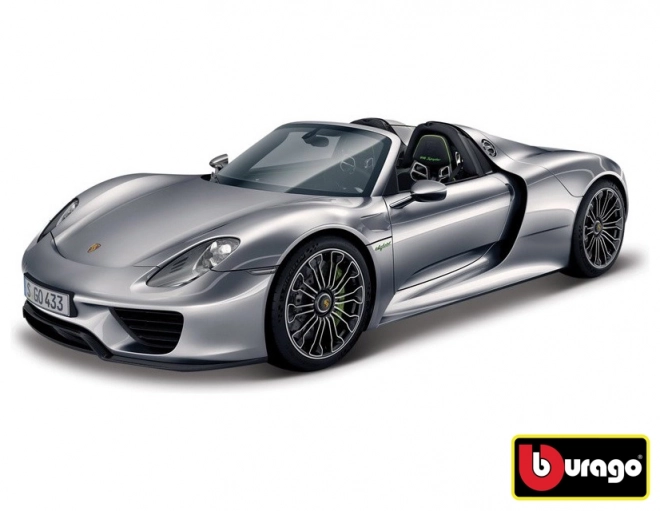 Bburago 1:24 Porsche 918 Spyder Metallic šedá 18-21076