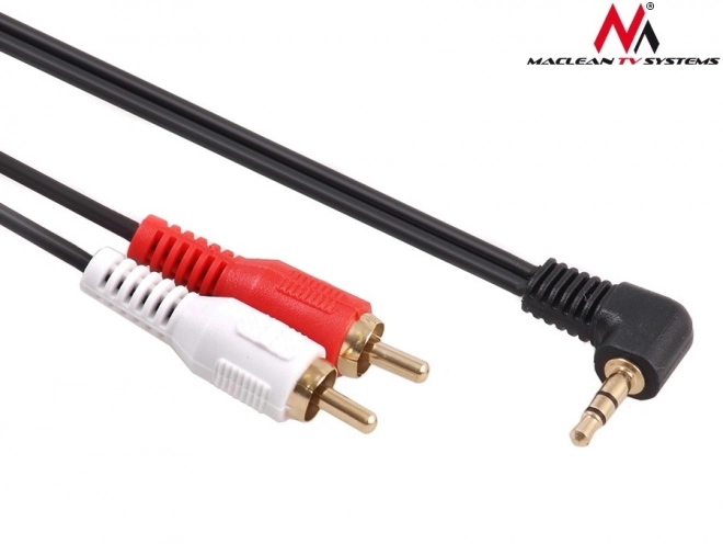 3,5mm úhlový mini jack 2RCA kabel 3m MCTV-825 černý