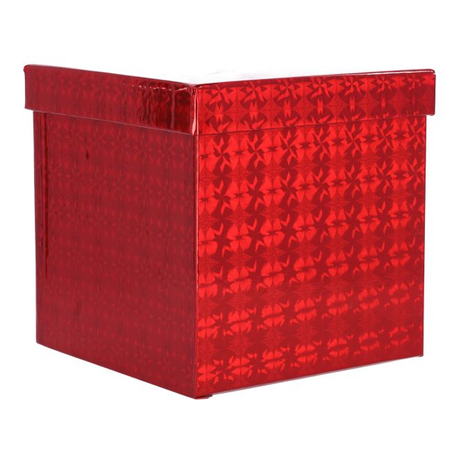 Čtvercová dárková krabička - červená 10,5x10,5 cm