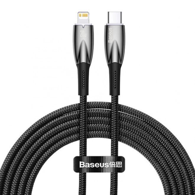 Kabel USB-C pro Lightning Baseus řady Glimmer, 20 W, 2 m (černý)