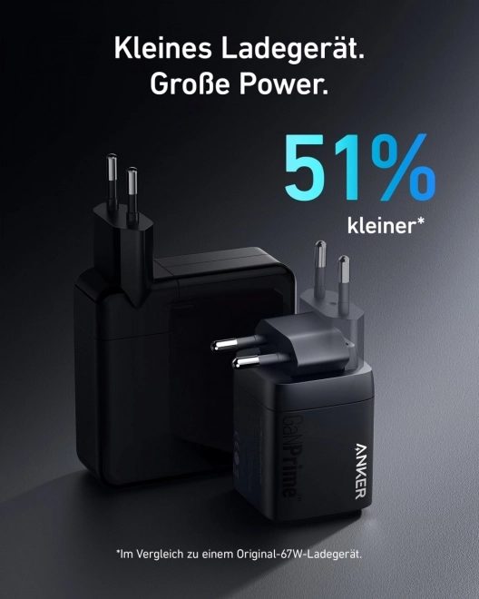 Prime 735 67W 2xUSB-C 1xUSB-A síťová nabíječka Černá