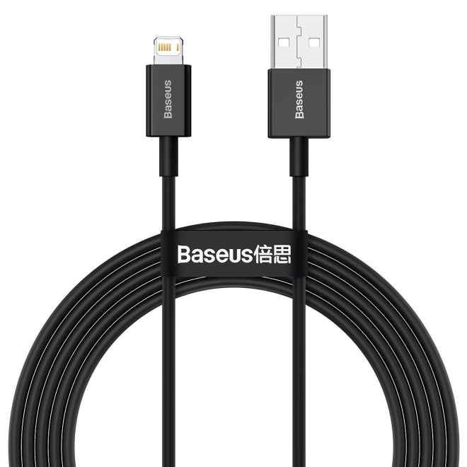 Kabel USB na iP 2,4A 2m (černý)