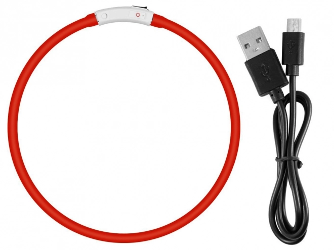 Led svítící obojek pro psy a kočky vodotěsný nastavitelný 47 cm USB