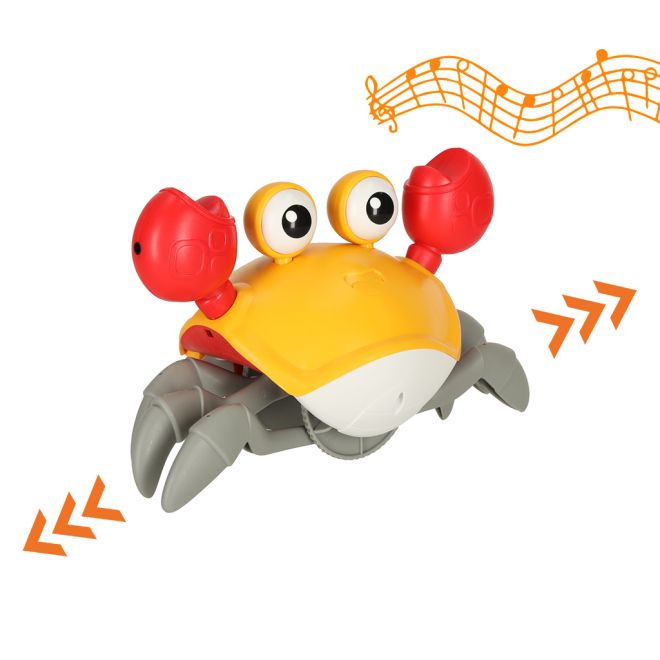 Interaktivní krab se zvukem žlutý