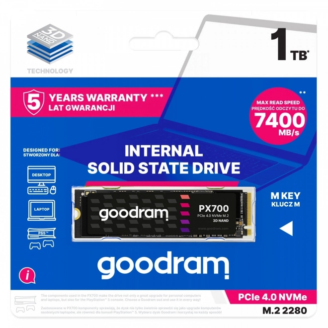 SSD PX700 1TB M.2 PCIe 2280 4x4 7400/6500MB/s