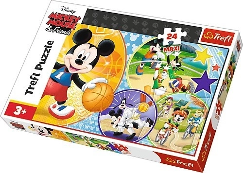 Puzzle 24 dílků Maxi - Mickey Mouse, čas na sport!