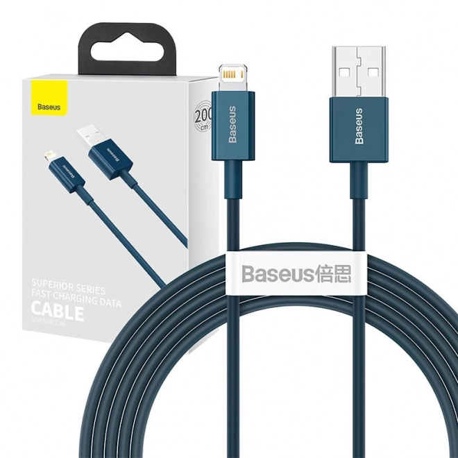 Kabel USB na iP 2,4A 2m (modrý)