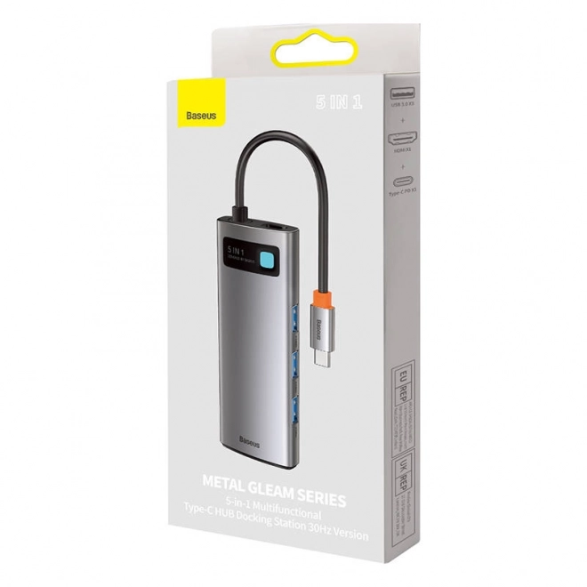 Adaptér 5v1 Baseus Hub USB-C na 3x USB 3.0 + HDMI + USB-C PD