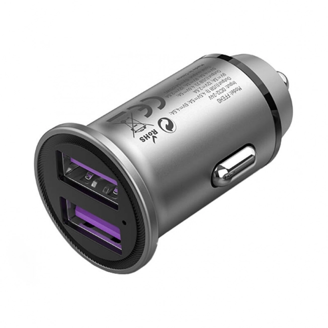 Autonabíječka 2x USB Vention 30W Šedá