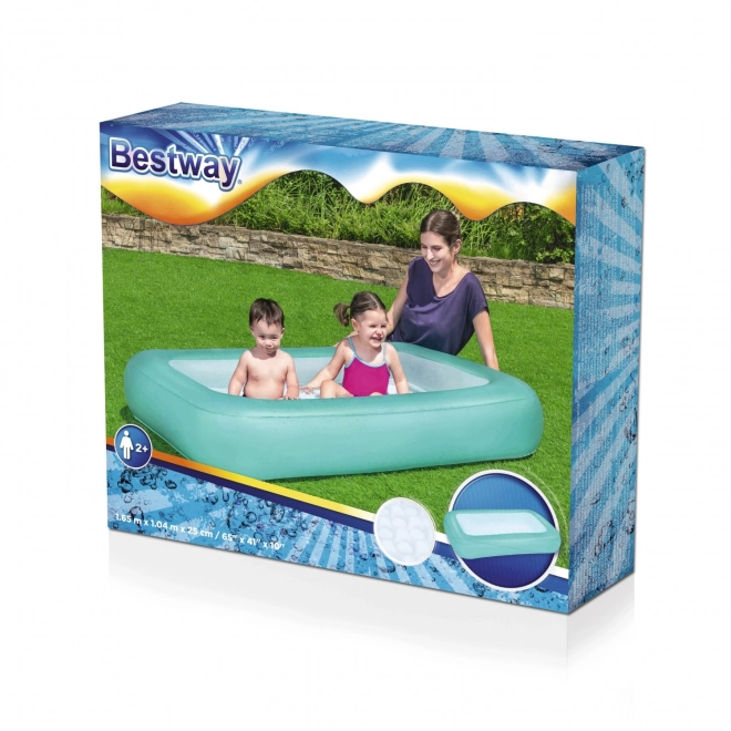 BESTWAY Obdélníkový dětský nafukovací bazén 2+ 165x104x25cm + nafukovací dno