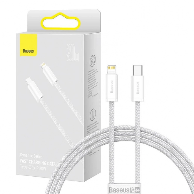 Baseus Dynamic kabel USB-C pro Lightning, 23 W, 1 m (bílý)