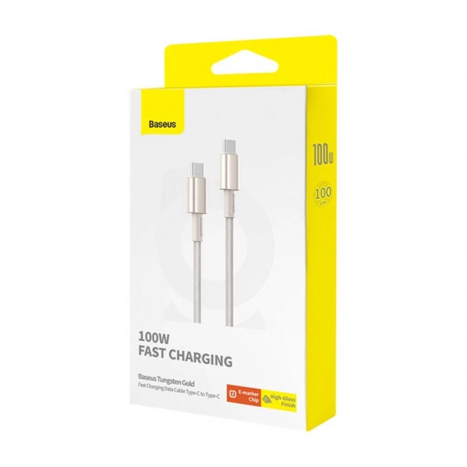 Kabel USB-C na USB-C Baseus Tungsten Gold, 100W, 1m (zlatý)