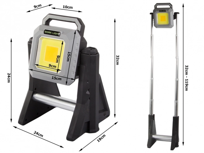 Halogenový reflektor dobíjecí led cob usb