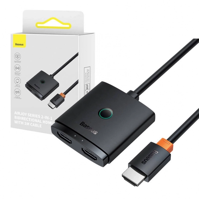 Přepínač HDMI Baseus s 1m kabelem Seskupení černé