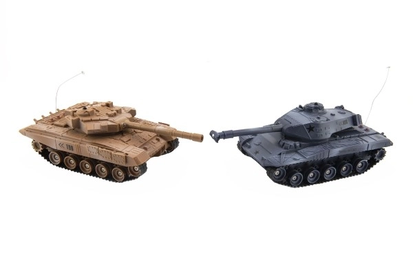 RC tank na dálkové ovládání se zvukem a světlem - 2 kusy