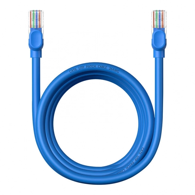 Kulatý kabel Baseus Ethernet RJ45, Cat.6, 3 m (modrý)