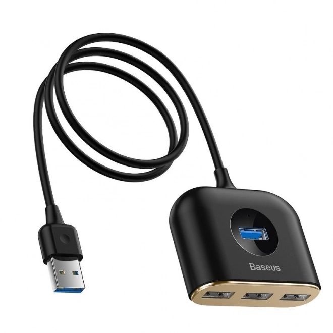 Baseus Square Round USB Adapter, HUB USB 3.0 na 1x USB 3.0 3x USB 2.0.1m - černý