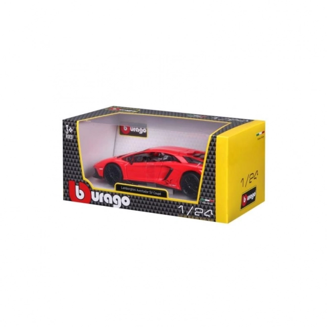 Kovový model Bburago Lamborghini Aventador červený 1:24