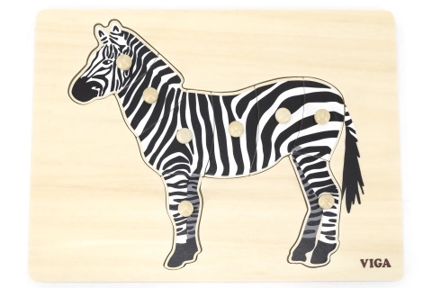 Dřevěná montessori vkládačka - zebra