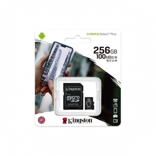 Paměťová karta MicroSD 256GB Canvas Select Plus 100/85MB/s adaptér