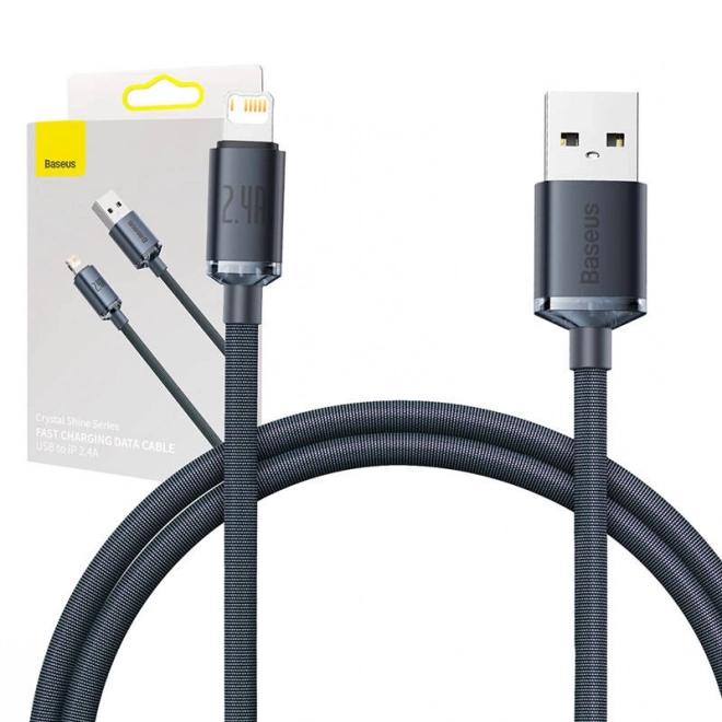 Baseus Crystal Shine kabel USB na Lightning, 2,4 A, 1,2 m (černý)