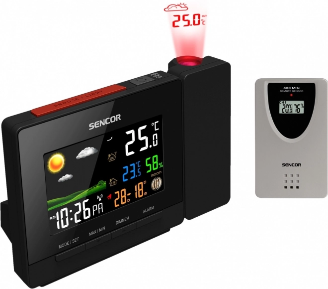 Meteostanice s projektorem SWS 5400 s budíkem