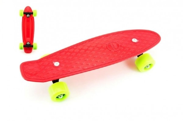 Skateboard - pennyboard 43cm, nosnost 60kg plastové osy – Zelený, žlutá kola