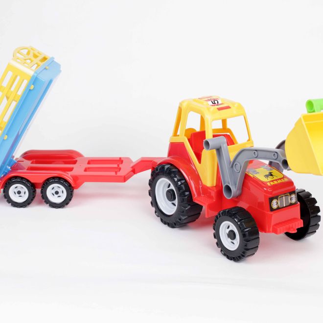 Traktor s nakladačem a přívěsem - model 084
