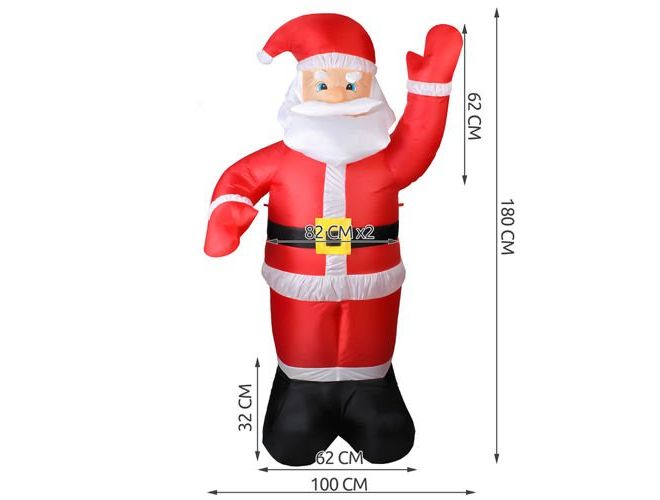 LED nafukovací Santa Claus - 180 cm