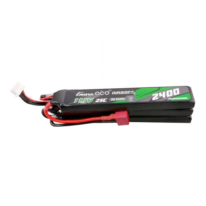 Gens ace 25C 2400mAh 3S2P 11.1V NUNCHUCK 3X Airsoft Gun Lipo baterie s Deans(T) konektorem