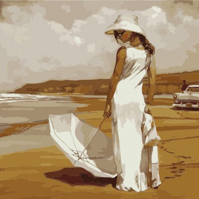 Malba podle čísel - Žena u moře 60x75