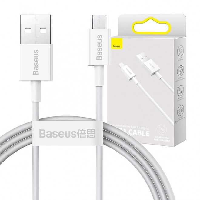 Kabel Baseus Superior Series USB na micro USB, 2A, 1m (bílý)