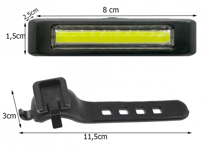 zadní světlo usb vedlo cob lampa 100lm