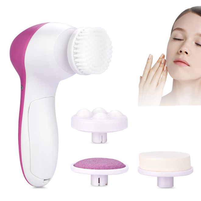 Elektrický masážní kartáček na čištění obličeje 4v1