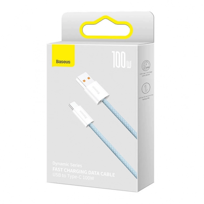 Kabel USB na USB-C Baseus řady Dynamic, 100 W, 2 m (modrý)