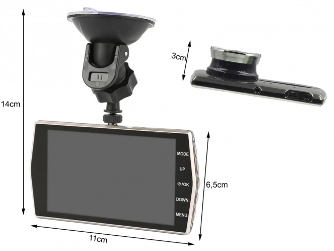 Kamera do auta s full HD záznamem a LCD displejem