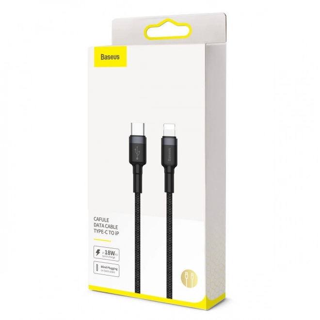 Kabel Baseus Cafule Type-C k iP PD 18W 1m - červeno-černý