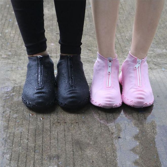 Gumové nepromokavé chrániče bot se zipem velikosti "43-48" - černá