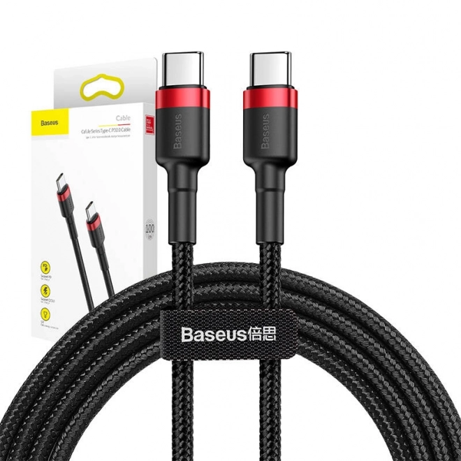 USB-C PD Baseus Cable Cafule PD 2.0 QC 3.0 60W 1m (černo-červený)