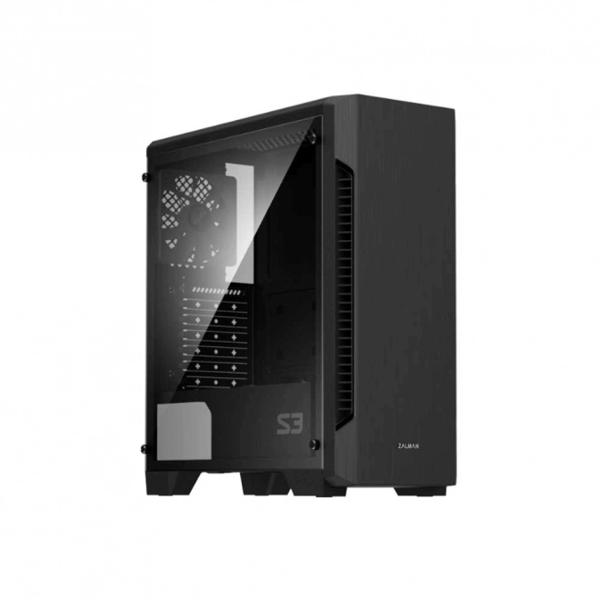 S3 TG ATX Mid Tower PC Case TG ventilátor x3