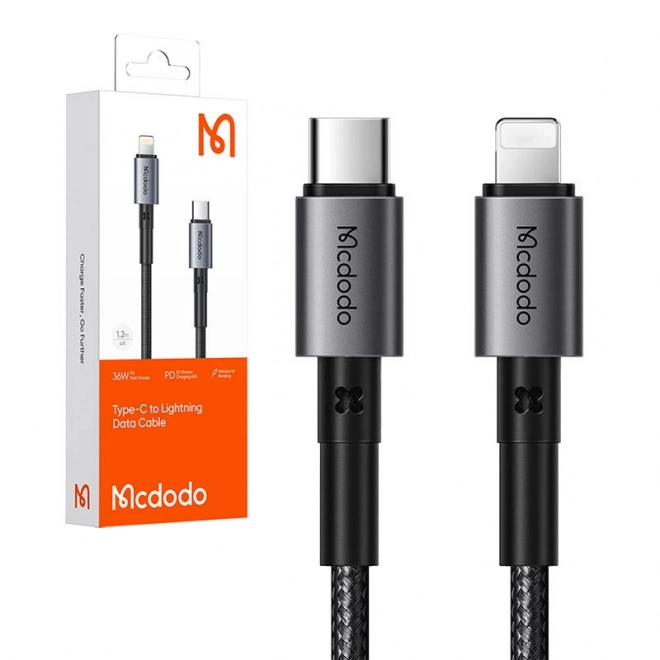 Kabel USB-C na Lightning Mcdodo CA-2850, 36W, 1,2 m (černý)