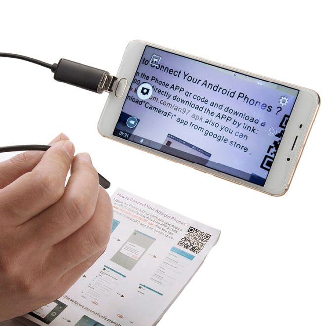 Endoskopická inspekční kamera android pc usb 10m led